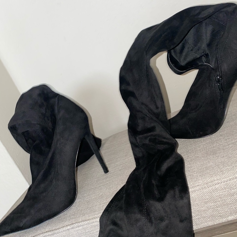 Over the knee heeled boots